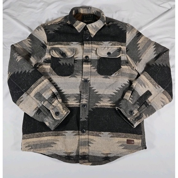 Jachs New York Men's Button Down Sherpa Lined Wool Blend Jacket Aztec Size Med - Picture 1 of 13